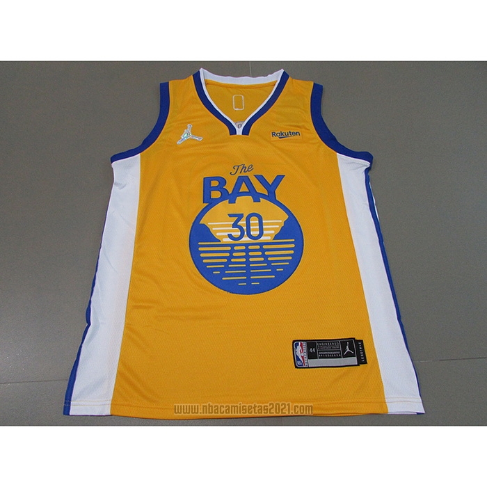 Camiseta Golden State Warriors Stephen Curry #30 Statement 2021 Oro